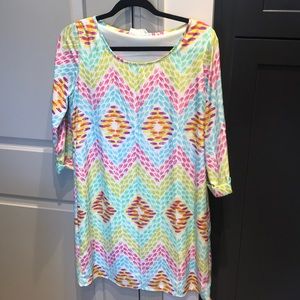 Brightly colored shift dress